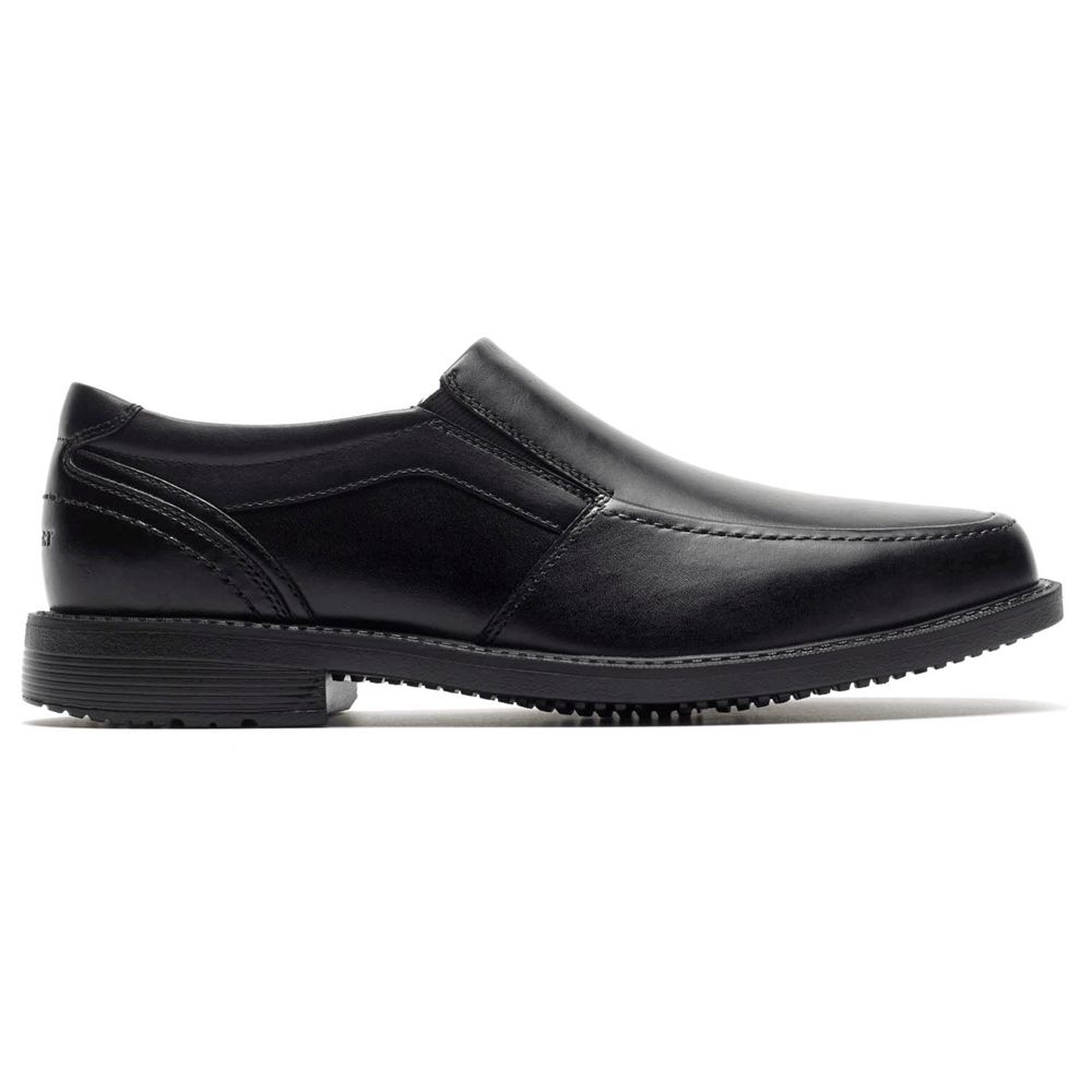 Rockport Men's Style Leader 2 Moc Toe Slip-Ons - Black - USA (0179QOHDK)